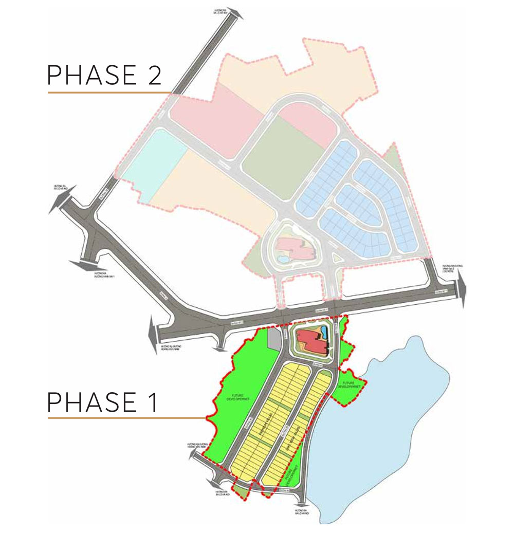 Mặt bằng tổng thể giai đoạn 1&2 dự án căn hộ chung cư The 9 Stellars Quận 9 Đường Hoàng Hữu Nam chủ đầu tư Ngân Thạnh